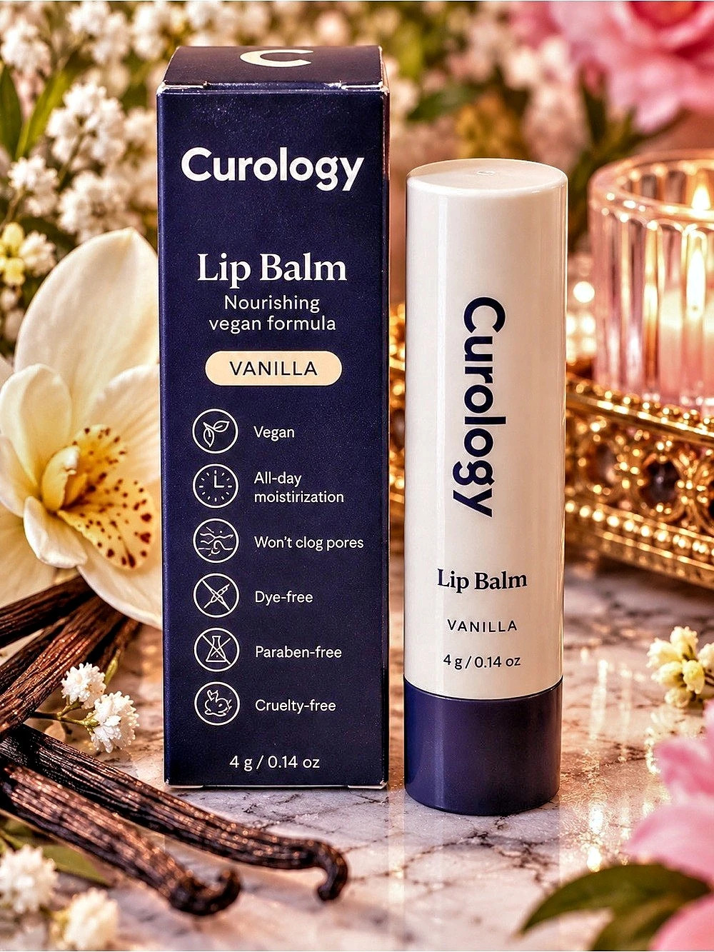 Curology Vanilla Lip Balm Vegan Moisturizing 4g NEW